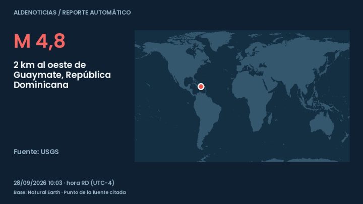 Portada del reporte: 2 km al oeste de Guaymate, República Dominicana