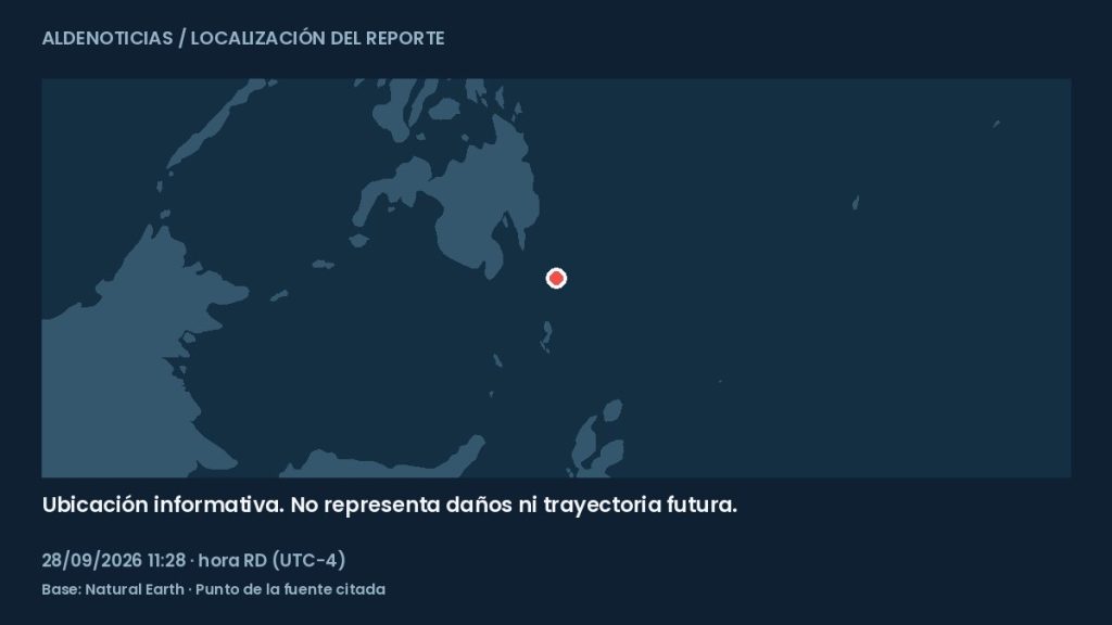 Mapa informativo: 124 km al sureste de Pondaguitan, Filipinas