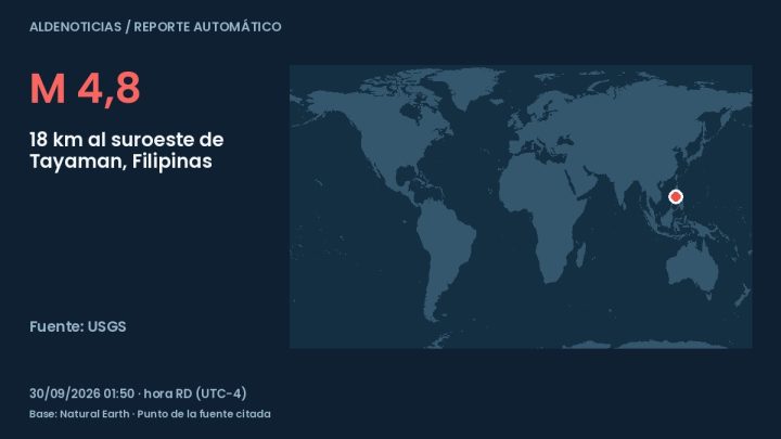 Portada del reporte: 18 km al suroeste de Tayaman, Filipinas