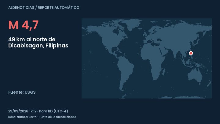 Portada del reporte: 49 km al norte de Dicabisagan, Filipinas
