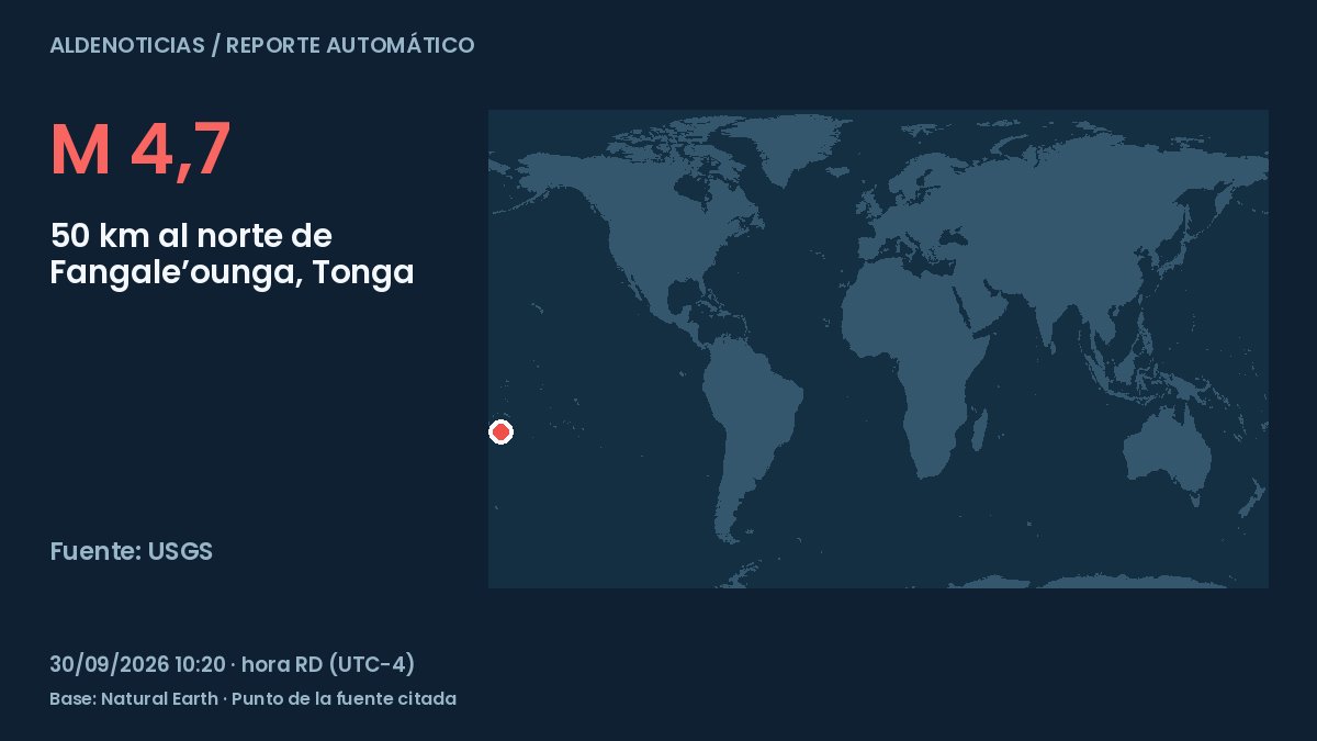 Portada del reporte: 50 km al norte de Fangale’ounga, Tonga