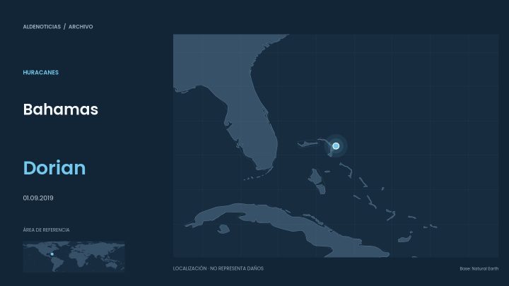 Mapa de referencia de Bahamas para el archivo del huracán dorian