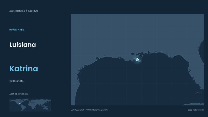Mapa de referencia de Luisiana para el archivo del huracán katrina