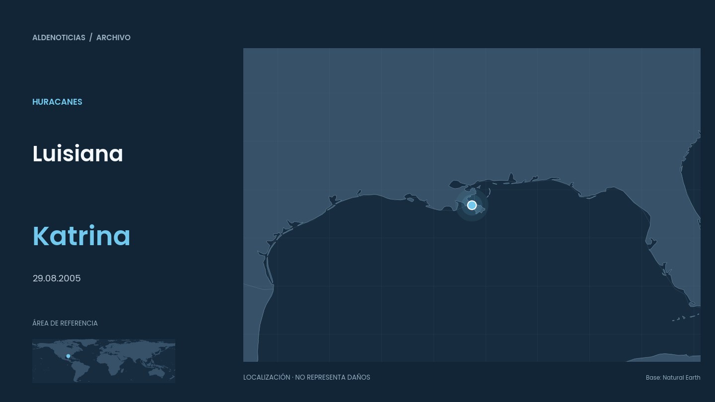Mapa de referencia de Luisiana para el archivo del huracán katrina