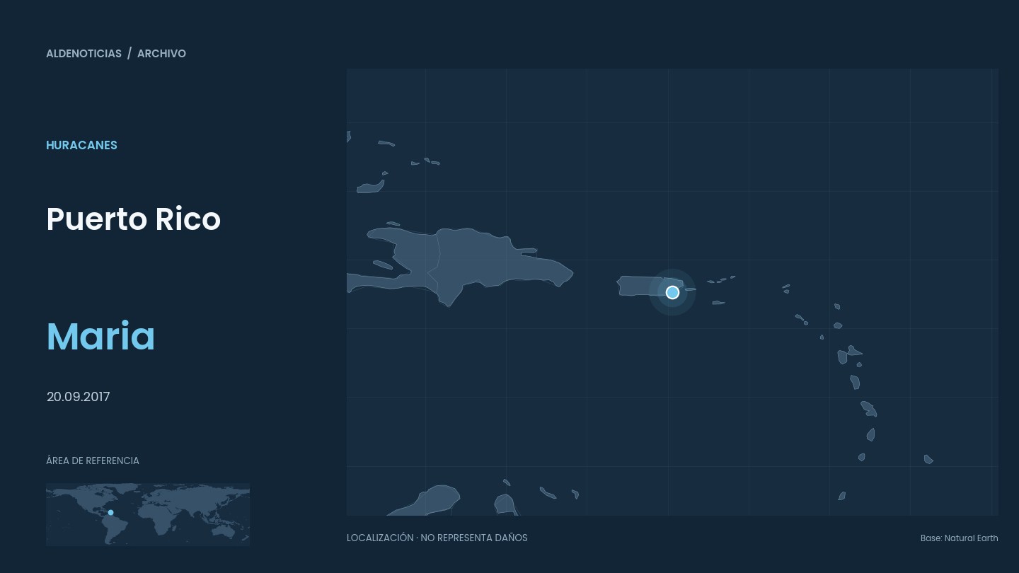Mapa de referencia de Puerto Rico para el archivo del huracán maria