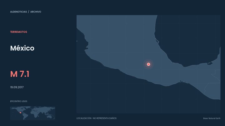 Mapa de localización del epicentro de México en 2017