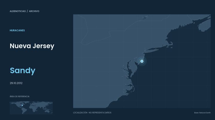 Mapa de referencia de Nueva Jersey para el archivo del huracán sandy