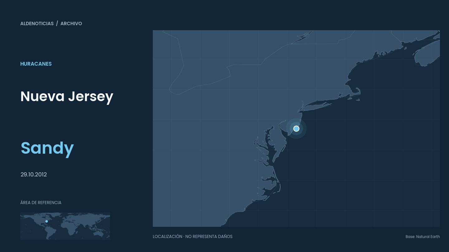Mapa de referencia de Nueva Jersey para el archivo del huracán sandy