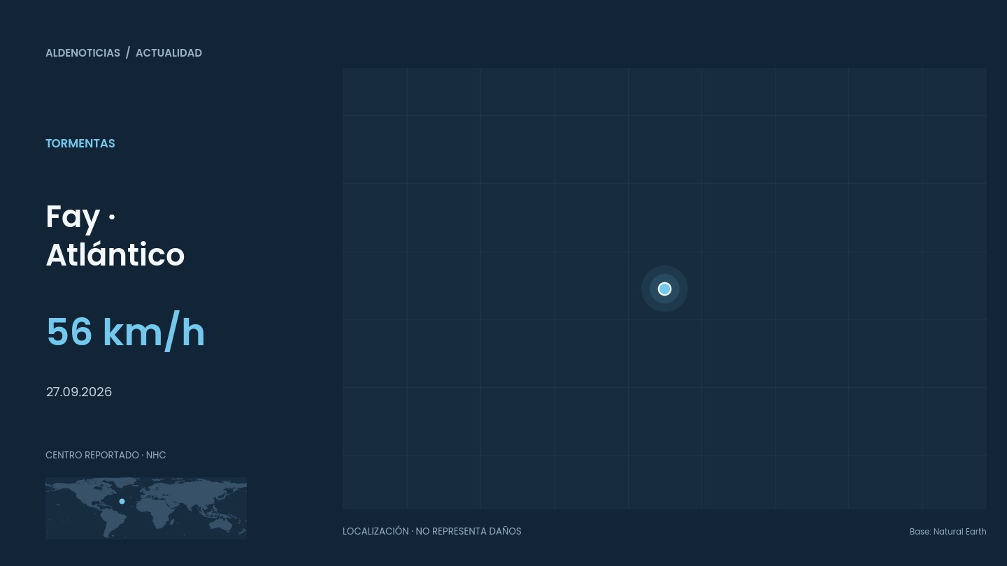 Mapa de ubicación: Fay · Atlántico, 56 km/h, 2026-09-27