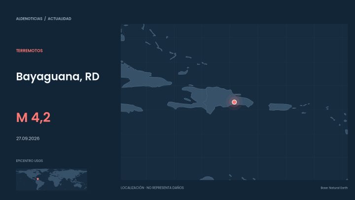 Mapa de ubicación: Bayaguana, RD, M 4,2, 2026-09-27