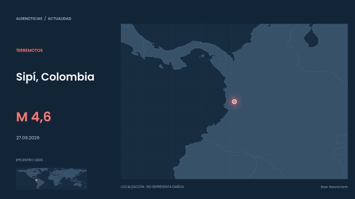 Mapa de ubicación: Sipí, Colombia, M 4,6, 2026-09-27