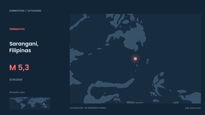 Mapa de ubicación: Sarangani, Filipinas, M 5,3, 2026-09-21