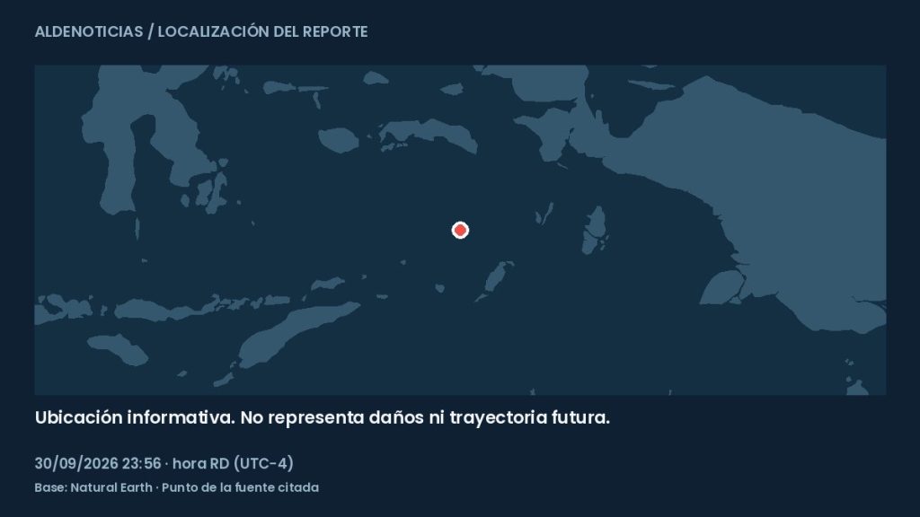 Mapa informativo: 272 km al oeste-suroeste de Tual, Indonesia