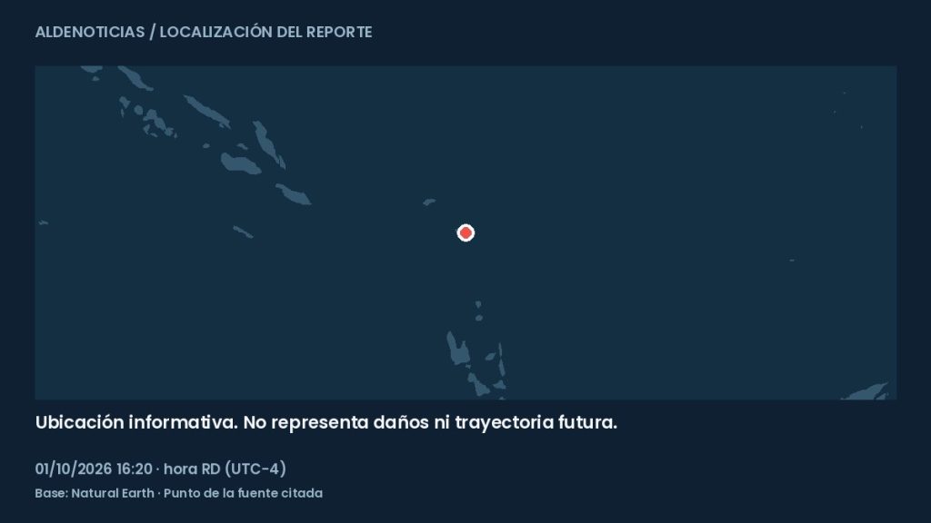 Mapa informativo: 176 km al sureste de Lata, islas Salomón
