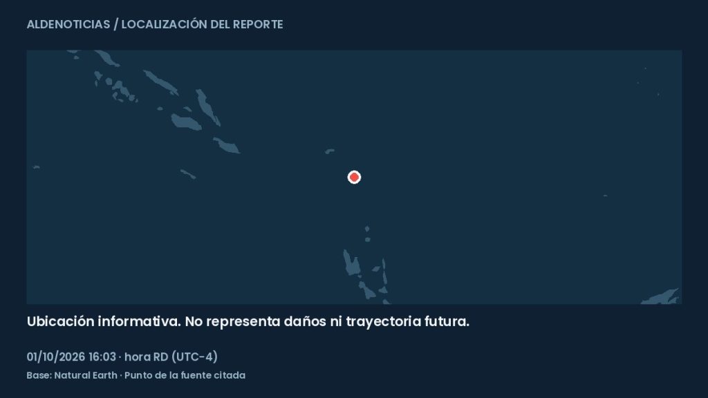 Mapa informativo: 171 km al sureste de Lata, islas Salomón
