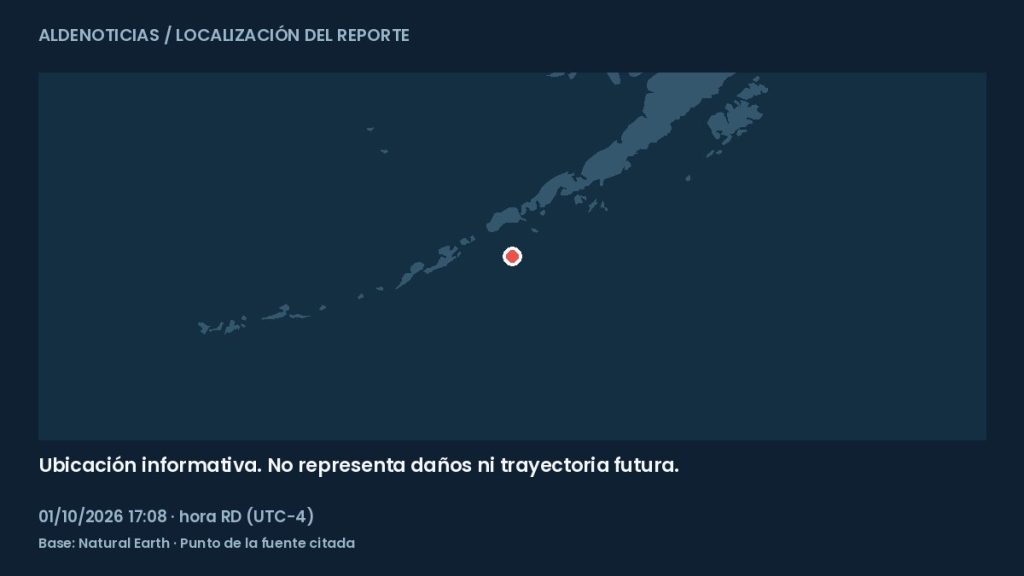 Mapa informativo: 127 km al sur de False Pass, Alaska