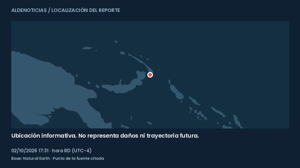 Mapa informativo: 67 km al este-sureste de Kokopo, Papúa Nueva Guinea