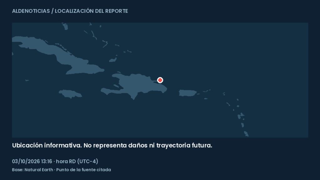 Mapa informativo: 40 km al este-noreste de Samaná, República Dominicana