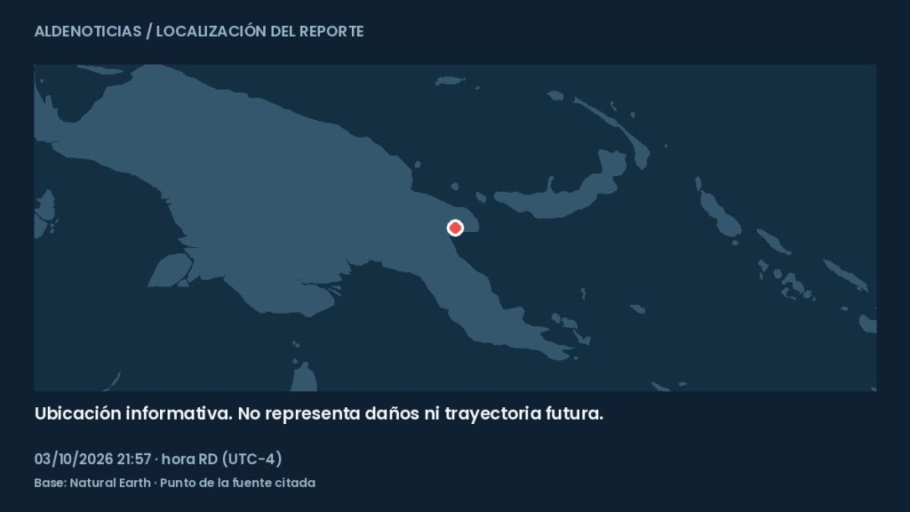 Mapa informativo: 21 km al noreste de Lae, Papúa Nueva Guinea