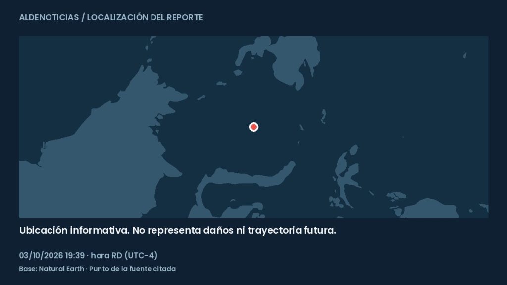 Mapa informativo: 293 km al sur-sureste de Tabiauan, Filipinas