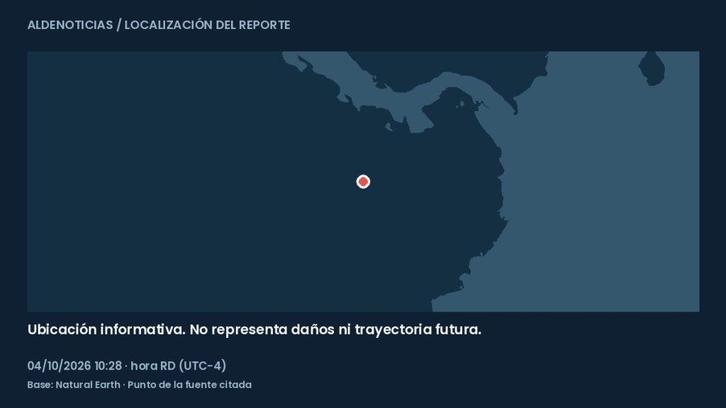 Mapa informativo: 295 km al sur de Burica, Panamá