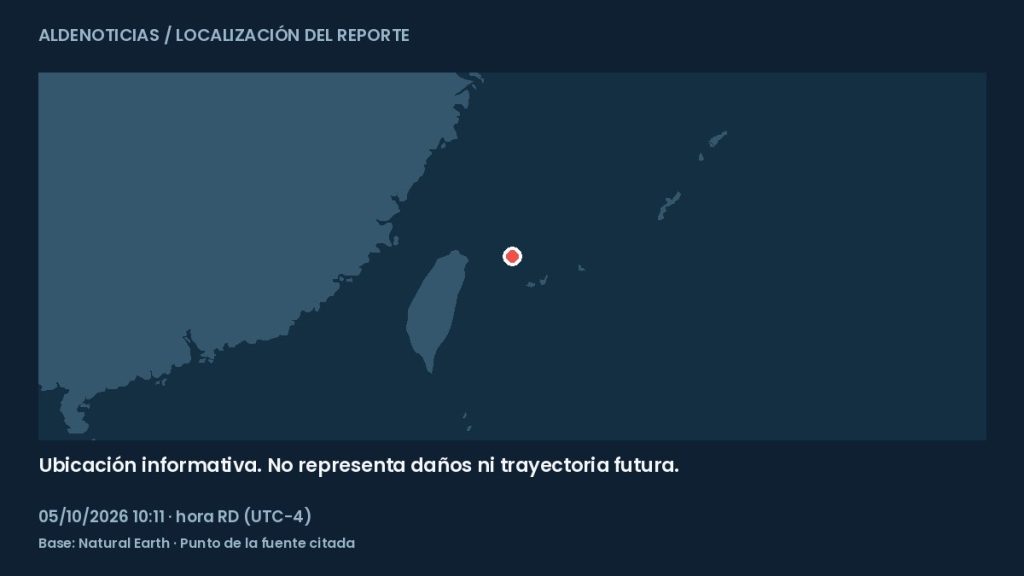 Mapa informativo: 75 km al nor-noreste de Yonakuni, Japón