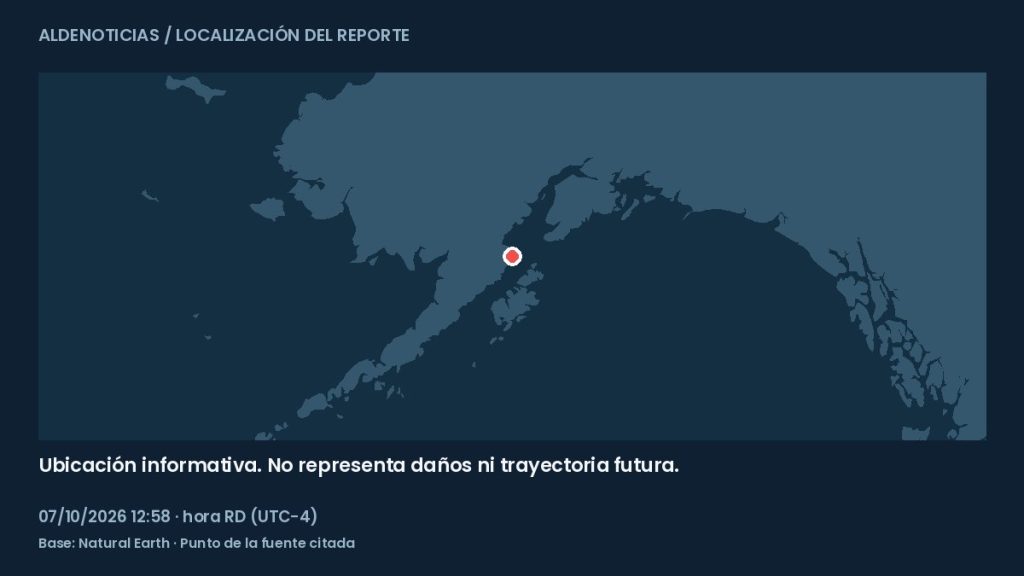 Mapa informativo: 92 km al nor-noroeste de Aleneva, Alaska