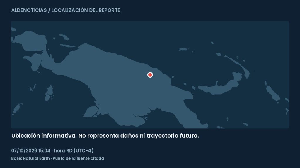 Mapa informativo: 48 km al sur-suroeste de Angoram, Papúa Nueva Guinea